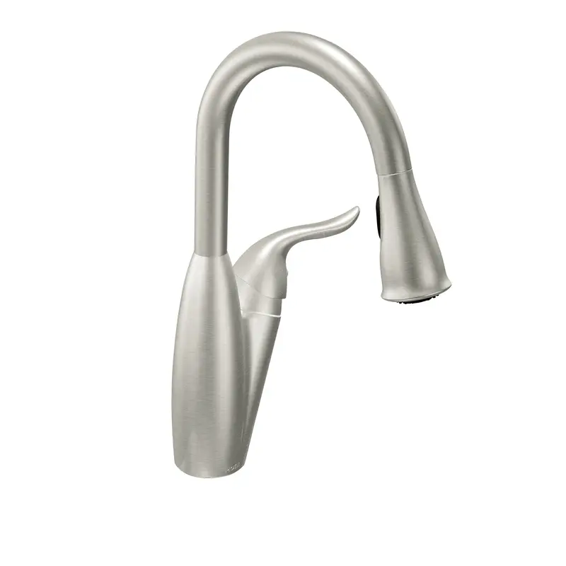 Solidad Chrome one-handle high arc pulldown kitchen faucetMatte Black