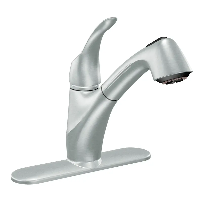 Torrance Chrome one-handle low arc pullout kitchen faucetChrome