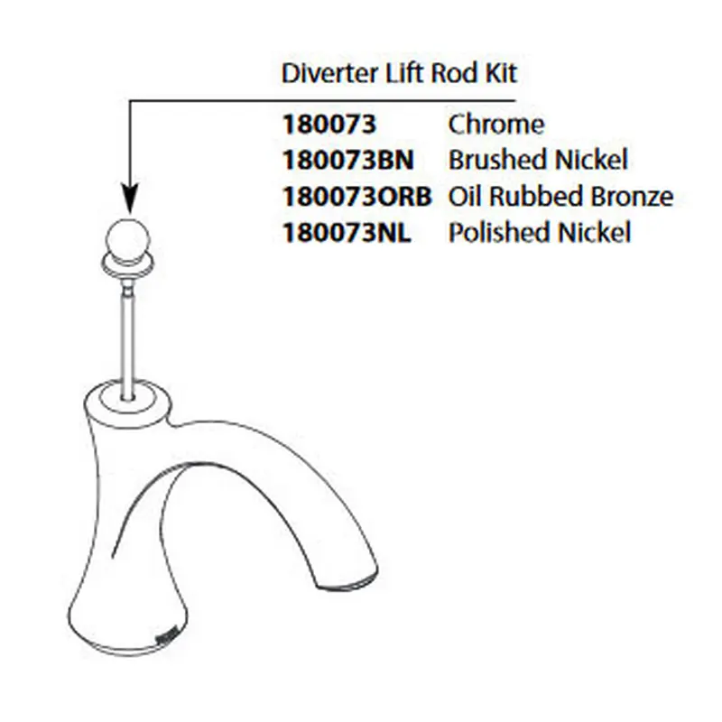 Wynford Chrome Diverter Rod KitChrome
