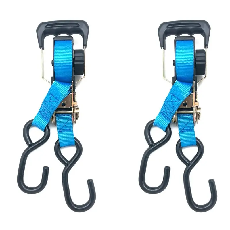 15 ft. x 1 in. 2500 lbs. Self Store Retractable Ratchet Tie Down Strap (2-Pack)