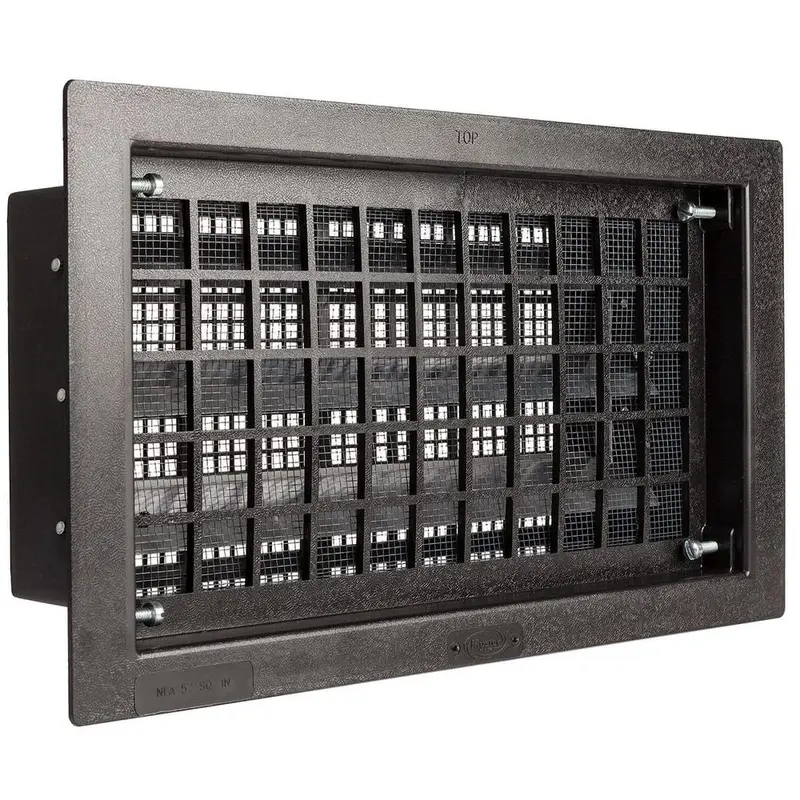 16 in. x 8 in. Automatic Open/Close Foundation Vent in BlackBlack / 2.5 / Rectangular