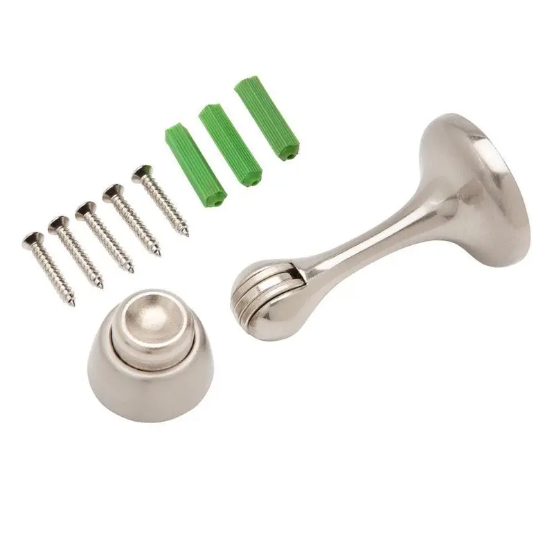 3 in. Satin Nickel Magnetic Doorstop with CatchOil-Rubbed Bronze / 0.325