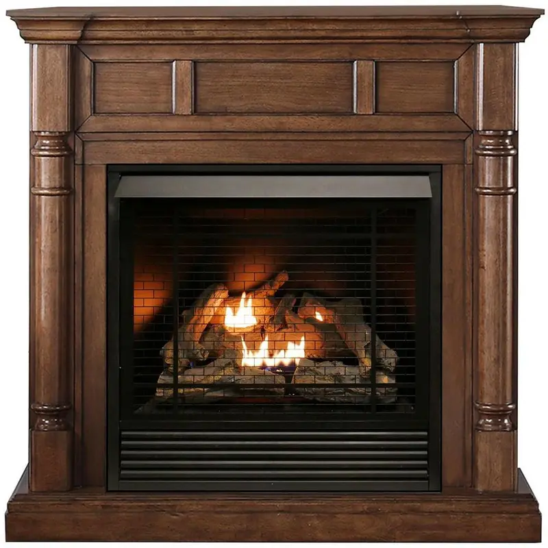 32,000 BTU Ventless Dual Fuel Fireplace in Walnut with Remote Control150 / each