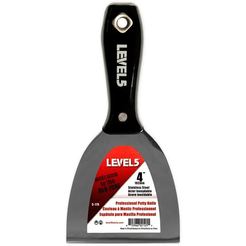4 in. Black Stainless Steel Putty Knife Plastic Handle Hammerend.2 / each