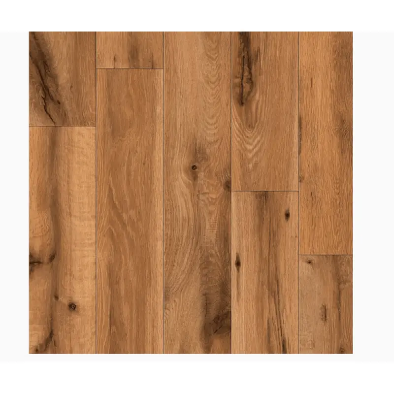 allen   roth Lodge Oak 4.96-in W x 4.23-ft L Handscraped Wood Plank Laminate Flooring