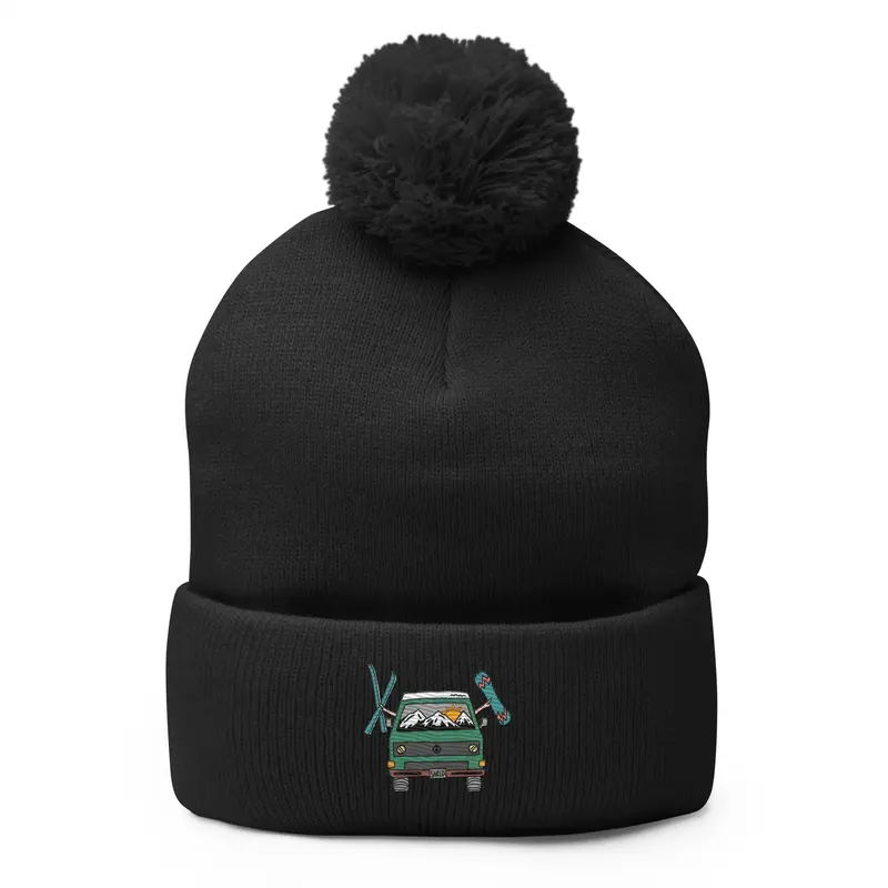 Shred Van Pom-Pom BeanieBlack