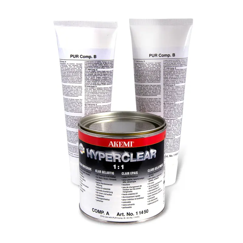 Akemi Hyperclear 1 kg. - Ultra Strong 2-Component Clear Urethane Adhesive