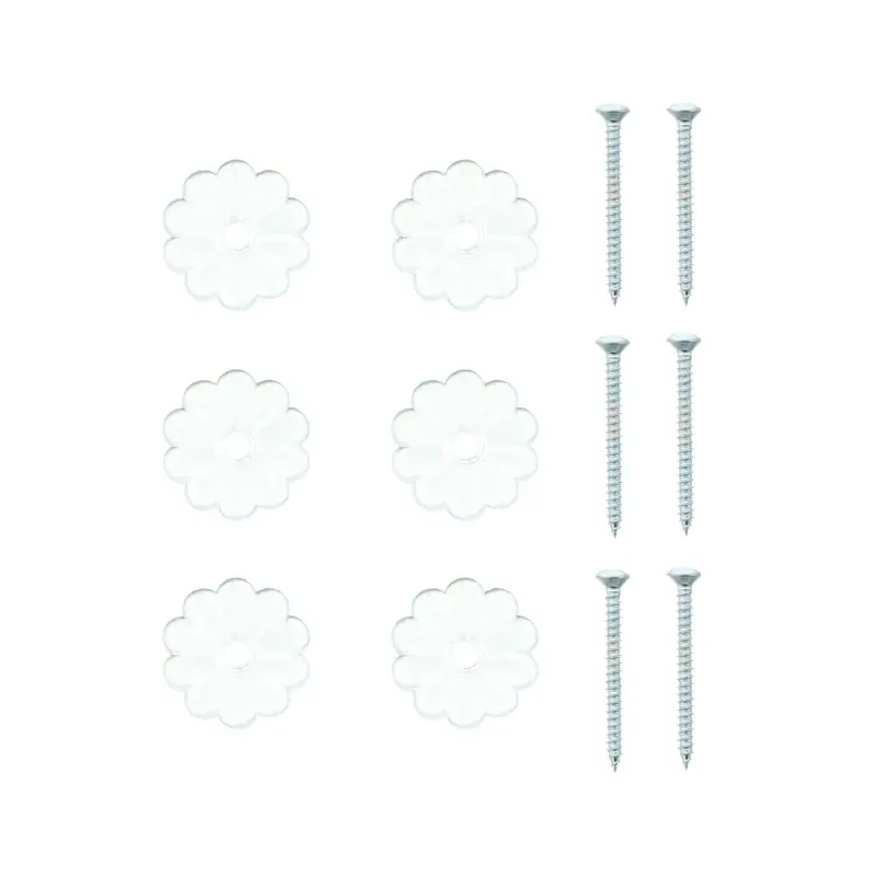 Road & Home Clear Rosettes Screws1-1/8 in. diameter (6 PC)