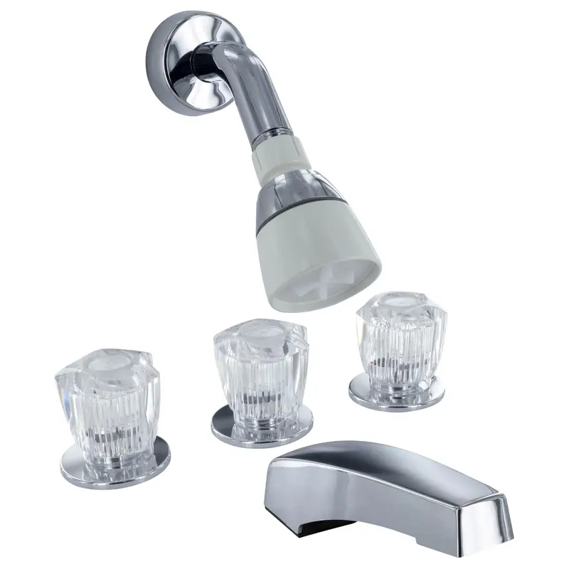 Valterra Phoenix Tub/Shower Kit With Clear Acrylic Knob Handles (Knob Diverter)8"