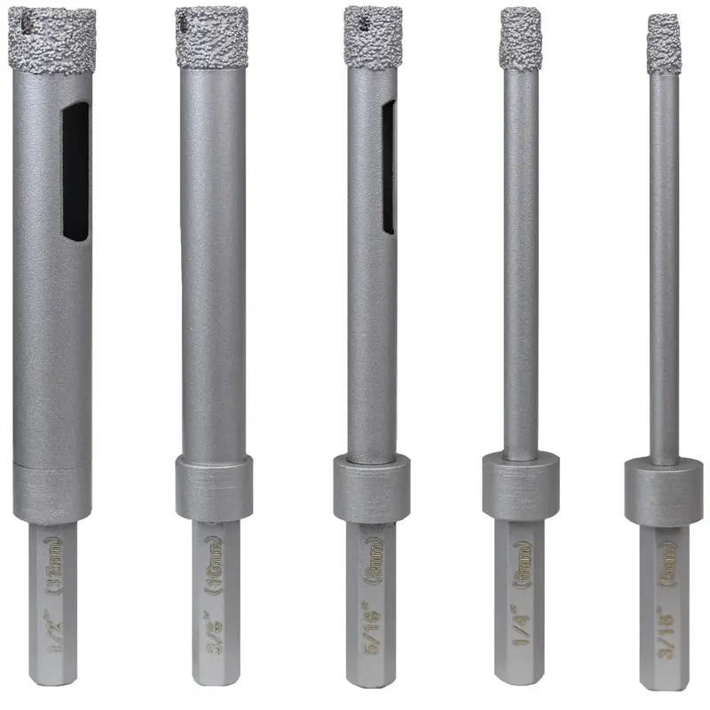 APEXX Brazed Tile Core Bits w/ Hex Shank3/16" APEXX Brazed Core Bit  (Hex Shank)