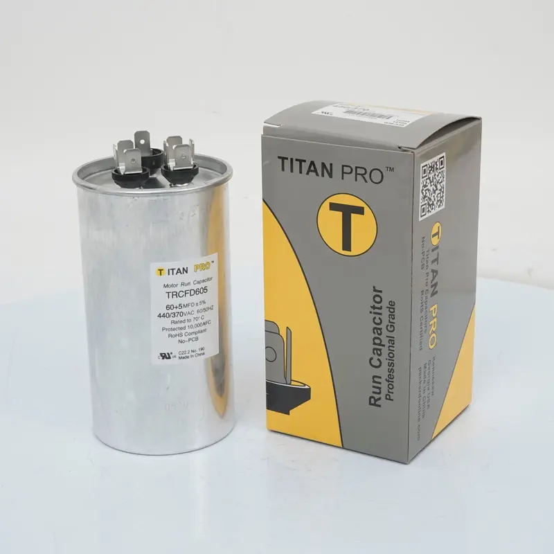 TITAN PRO Run Capacitor 60 5 MFD 440/370 Volt Round60 5 MFD 440/370 Volt (TRCFD605)
