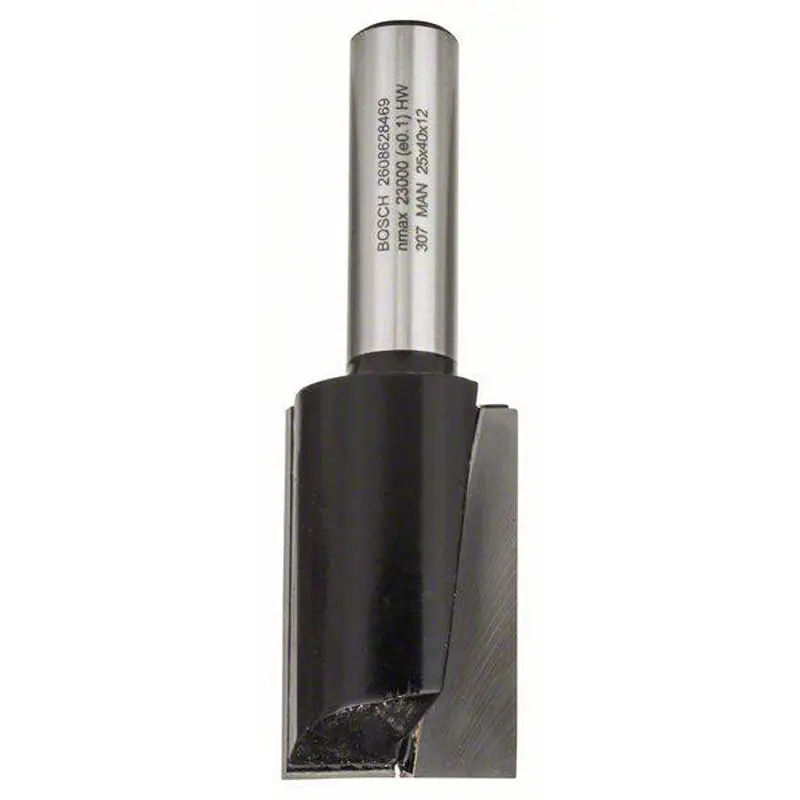 Straight bits with extra length, two flutes, tungsten carbide 12mm shank, 25x40x81mm