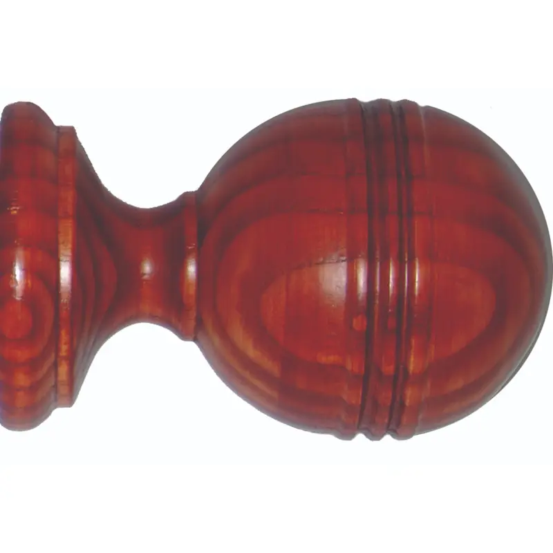 Ringed Ball Finial 45mm Redwood