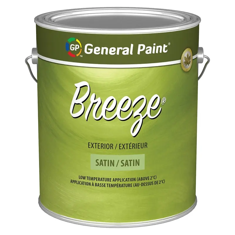 General Paint Breeze GE0070030-16 Exterior Paint, Satin, White, 1 gal Pail