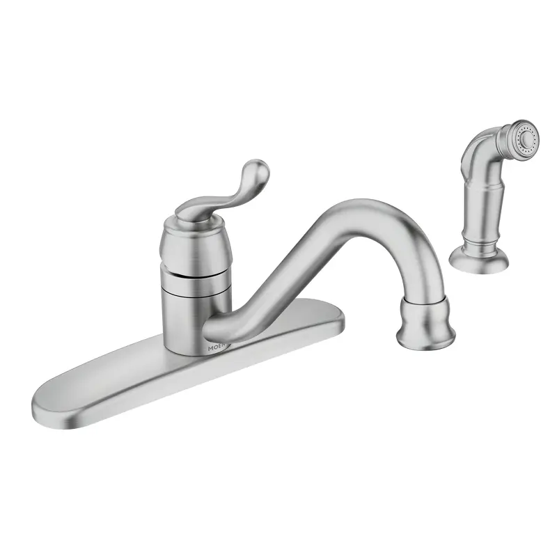 Muirfield Chrome one-handle low arc kitchen faucetClassic Stainless