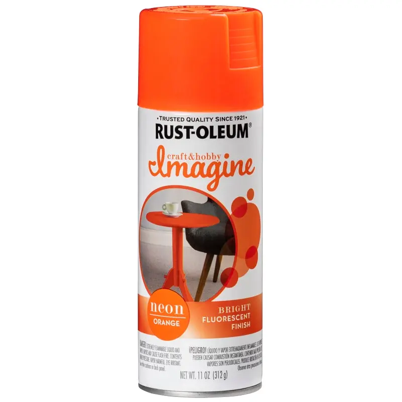Rust-Oleum Imagine 345652 Craft Spray Paint, Neon Orange, 11 oz, Can