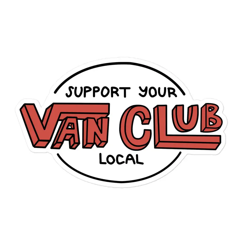 Support Your Local Van Club Red Sticker33