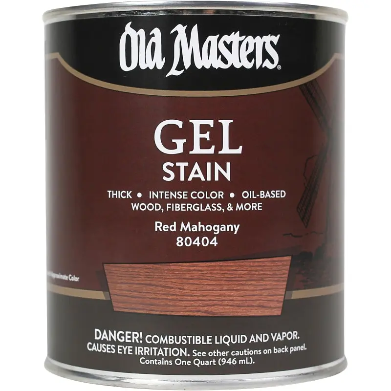 Old Masters 80404 Gel Stain, Red Mahogany, Liquid, 1 qt, Can