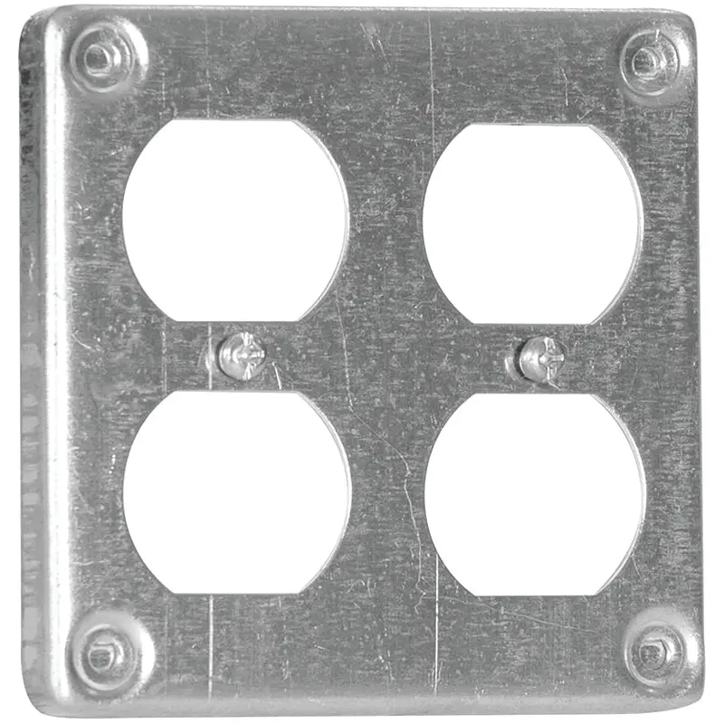 Hubbell 8371BAR Box Cover, 4 in L, 4 in W, Square, Metal