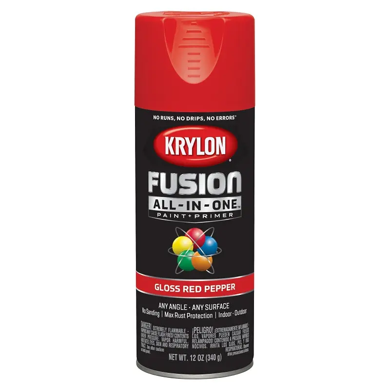 Krylon K02720007 Spray Paint, Gloss, Red Pepper, 12 oz, Can
