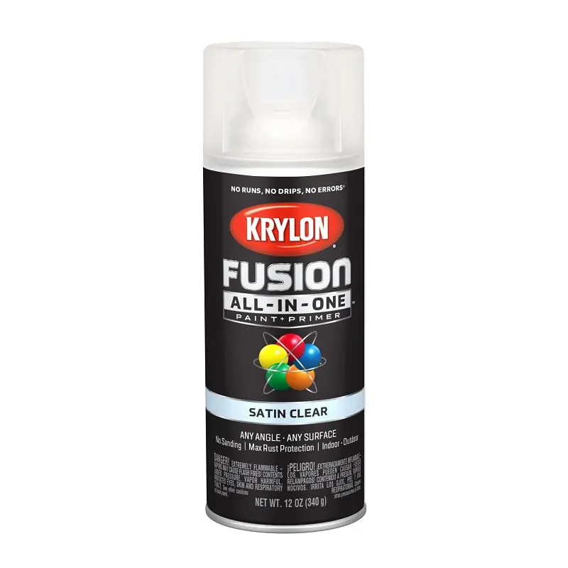 Krylon K02735007 Spray Paint, Satin, Clear, 12 oz, Can