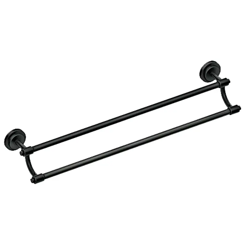 Moen Iso DN0722BL Towel Bar, 24 in L Rod, Aluminum/Zinc, Matte, Wall Mounting