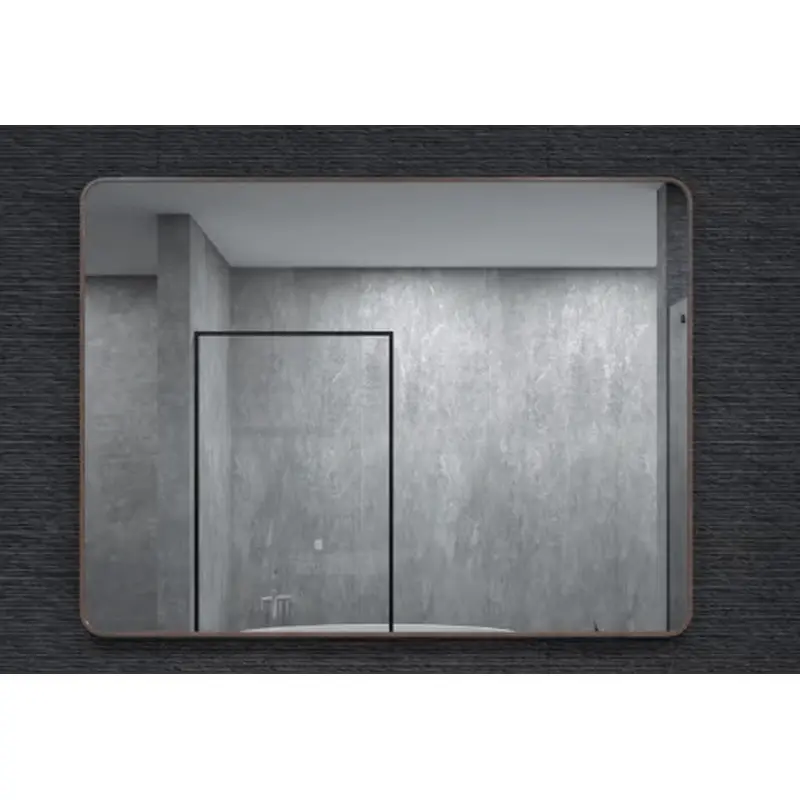 48 in. W x 36 in. H Rectangular Framed Wall Bathroom Vanity Mirror in Fauxy Wood