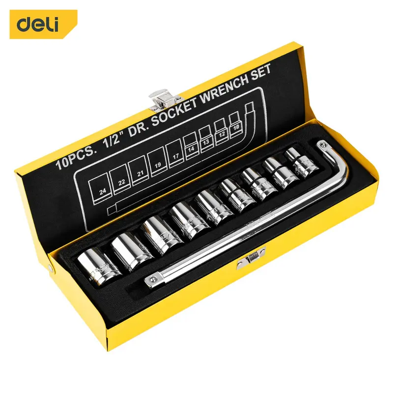 Deli Socket Set 10 PCS 1/4" | EDL2010T