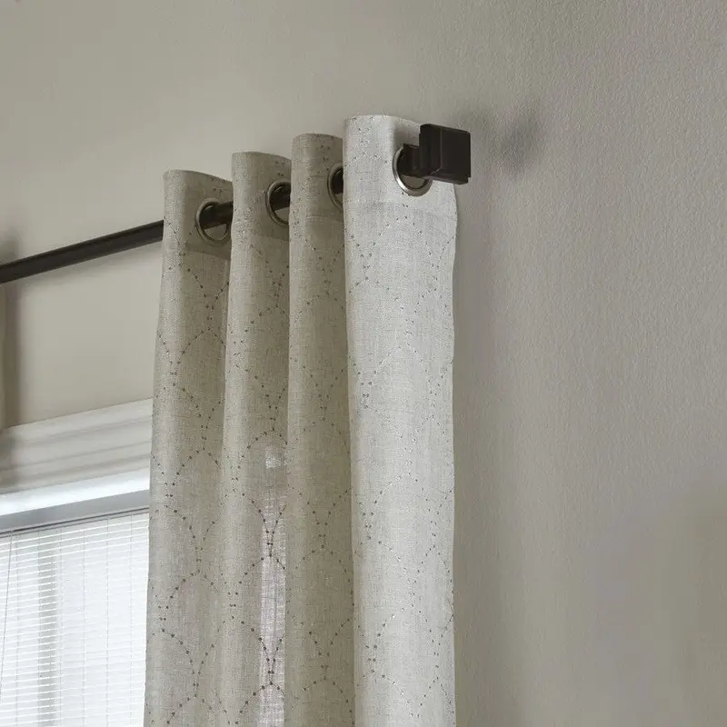 allen   roth Revival 84-in Silver Polyester Light Filtering Single Curtain PanelRose