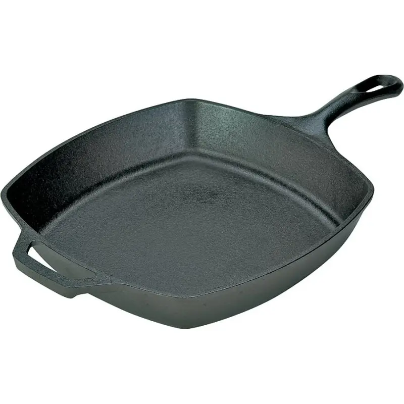 Lodge L8SQ3 Seasoned Skillet, 10-1/2 in Dia, Iron, Black