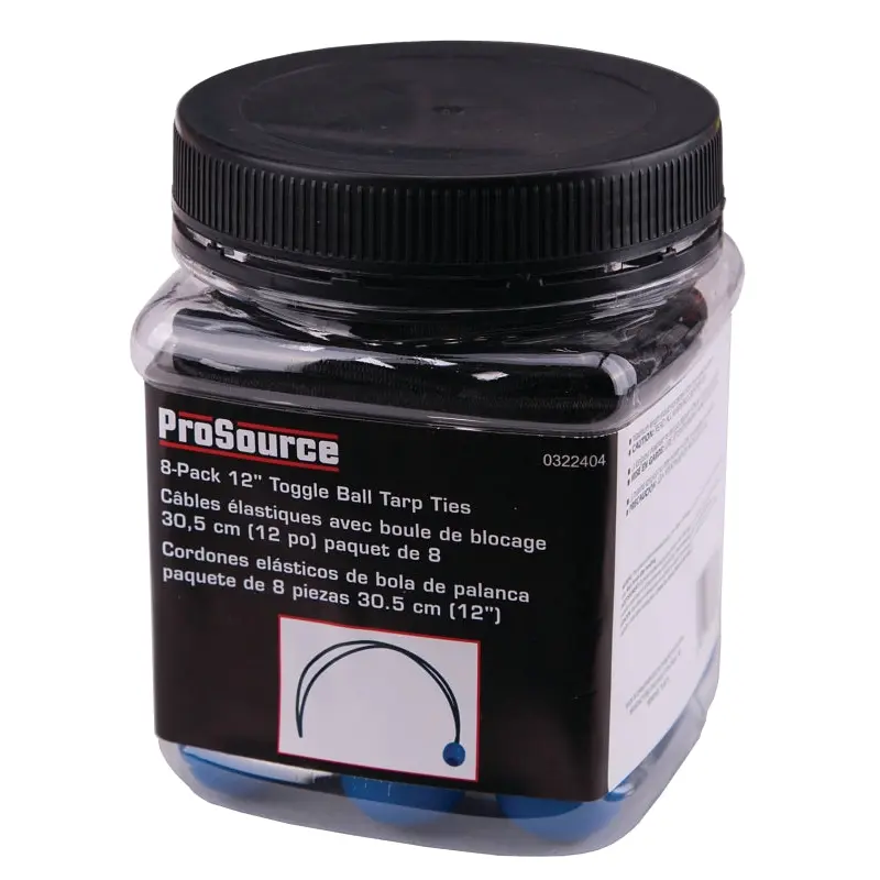 ProSource Canopy Tarp Tie, Heavy-Duty, Plastic/Rubber, Black/Blue
