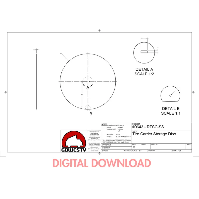 [DIGITAL DOWNLOAD] Reverse Spare Tire Carrier Storage Kit