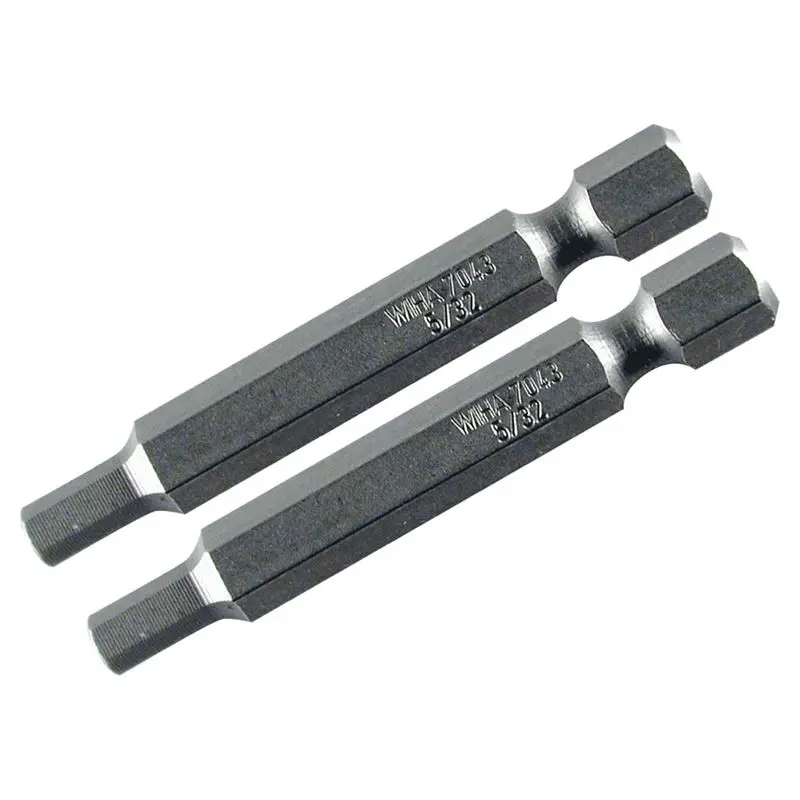 Wiha Hex Metric Power Bit 6.0 x 50mm Pack of 2 Bits