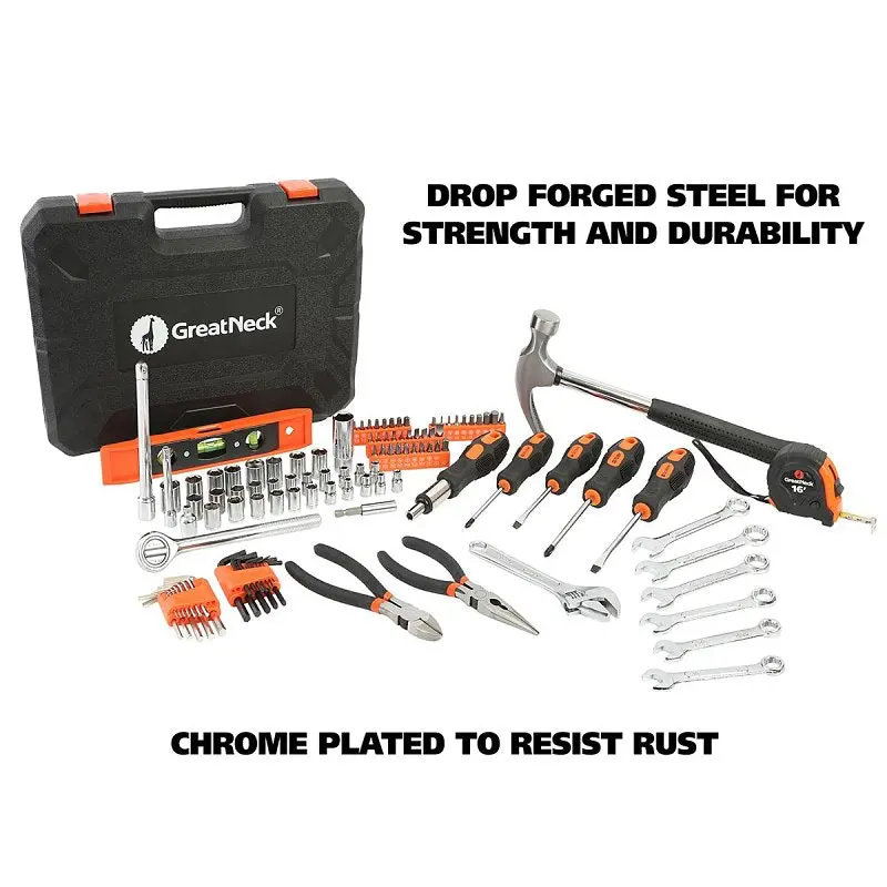 GreatNeck TK119 Hand Tool Set, 119-Piece, Steel
