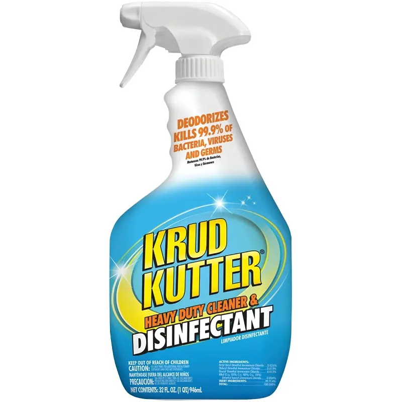 Krud Kutter DH326 Cleaner and Disinfectant, 32 oz, Liquid, Mild, Clear