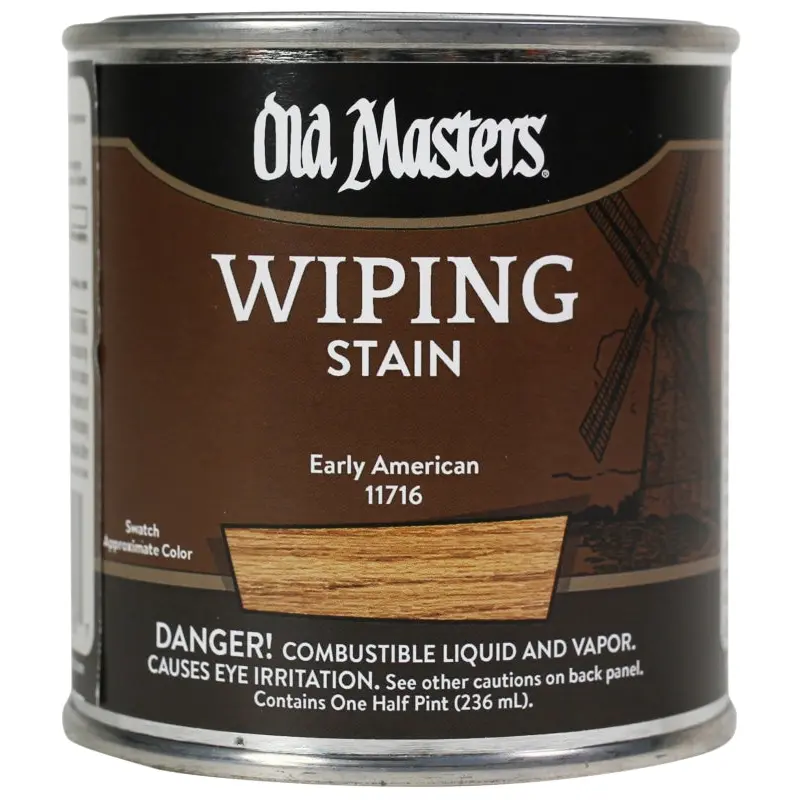 Old Masters 11716 Wiping Stain, Early American, Liquid, 0.5 pt, Can