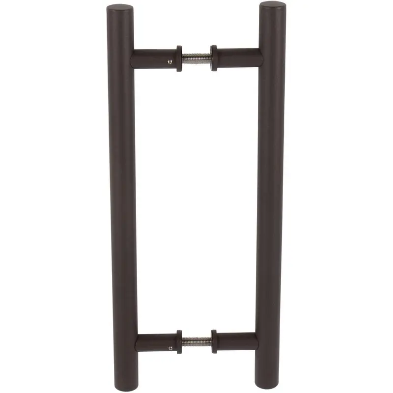 15-3/4 in. Bronze Barn Door Hardware Double Sided Round Pull Handle