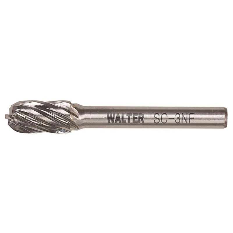 WALTER 01V061 CARBIDE BURR 1/4in Shank Aluminum  Soft Metals SC-3 NF