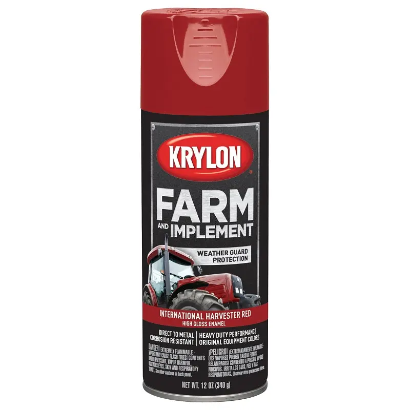 Krylon K01933000 Farm Equipment Spray, High-Gloss, International Harvester Red, 12 oz