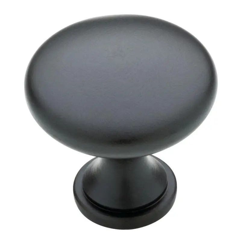 1-3/16 in. Matte Black Garrett Solid Round Cabinet Knob (10-Pack)Satin Nickel / .1 / 10