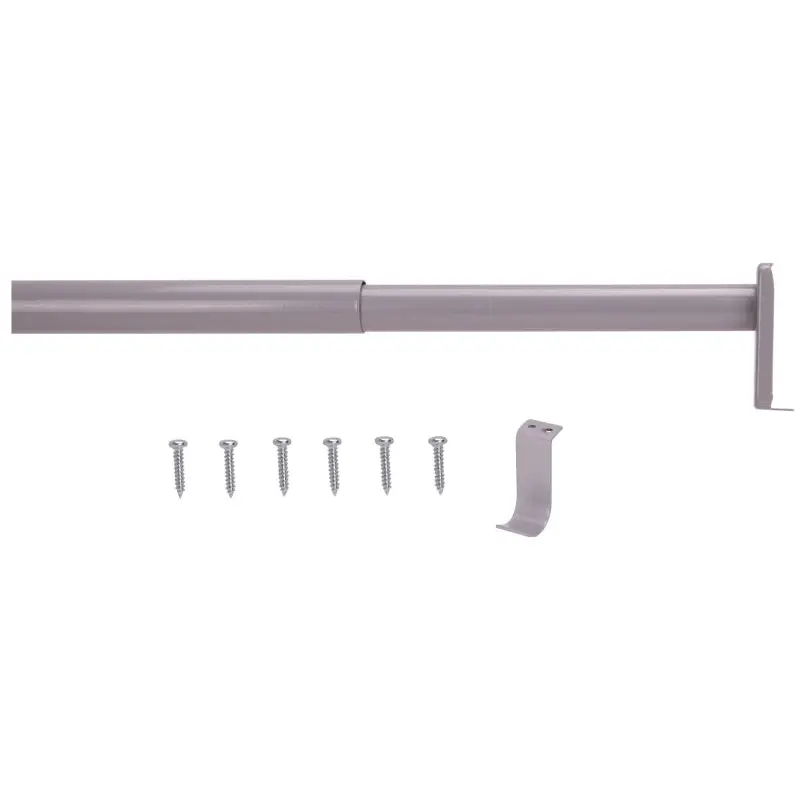 Prosource 21014ZCX-PS Adjustable Closet Rod, 48 to 72 in L, Steel, Silver