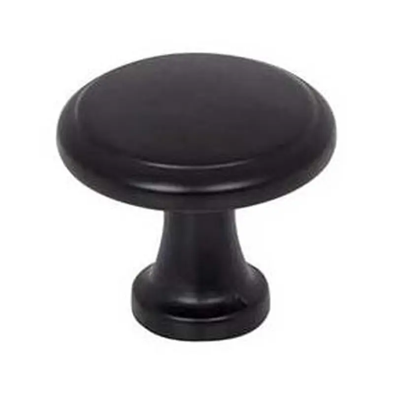 Elements 1-3/16" Diameter Kenner Cabinet Mushroom KnobMatte Black