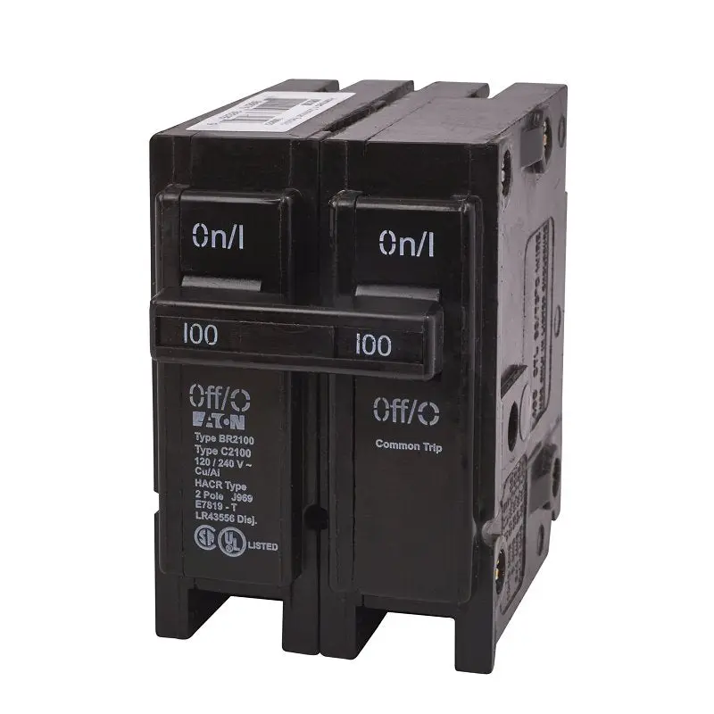 Cutler-Hammer BR2100 Circuit Breaker, Type BR, 100 A, 2-Pole, 120/240 V, Plug