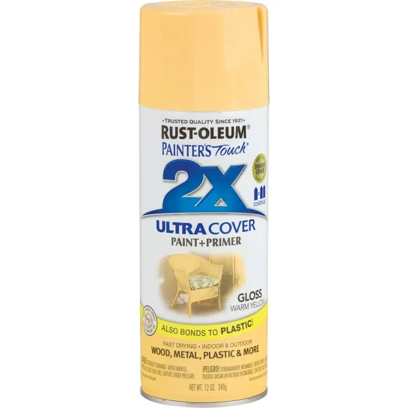 Rust-Oleum 249091 Spray Paint, Gloss, Warm Yellow, 12 oz, Can
