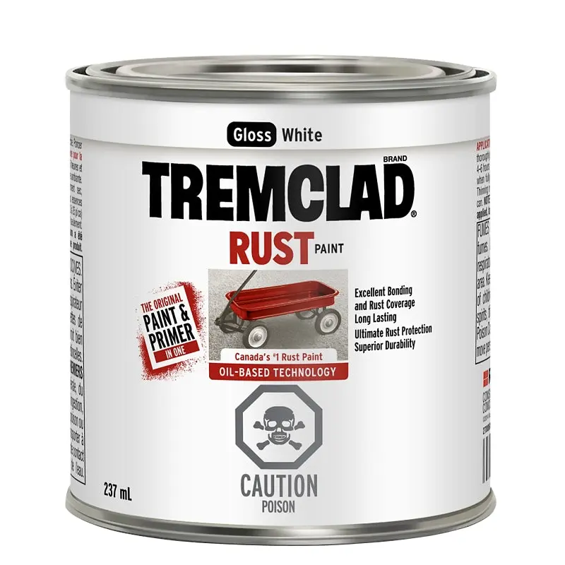 Tremclad 27025X125 Rust Preventative Paint, Oil, Gloss, White, 237 mL, Can