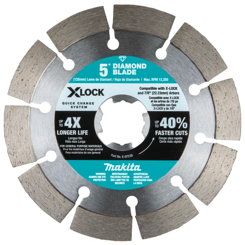 Makita E-07238 XLOCK 5" Segmented Diamond Blade for Masonry Cutting