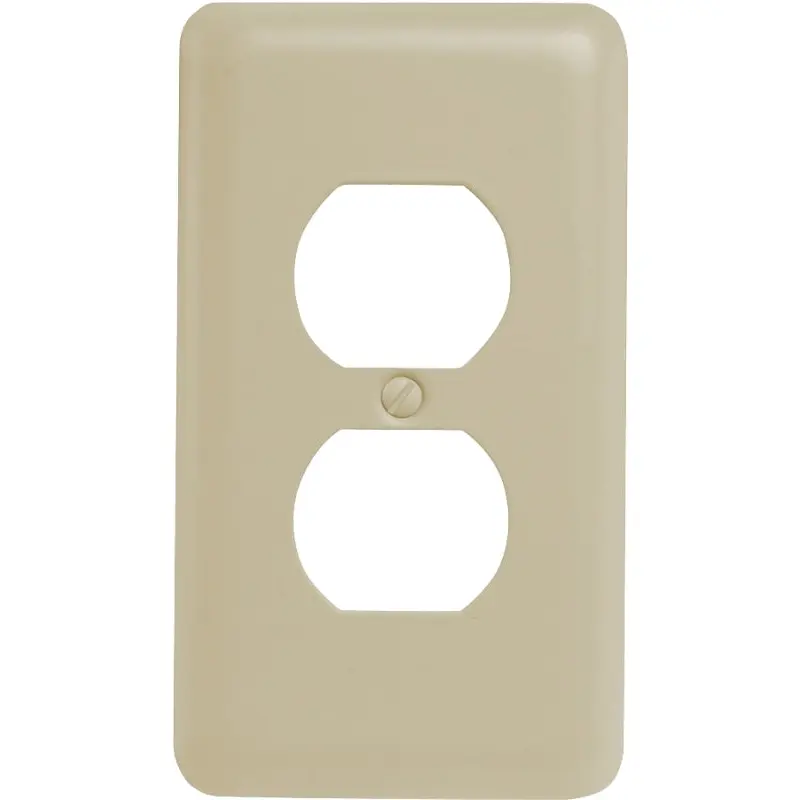 Amerelle 935DAL Receptacle Wallplate, 5 in L, 2-13/16 in W, 1 -Gang, Steel, Light Almond