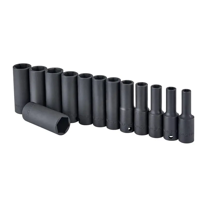 3/8 in.  Drive Metric Professional Deep Impact Socket Set, 13 Pc.
