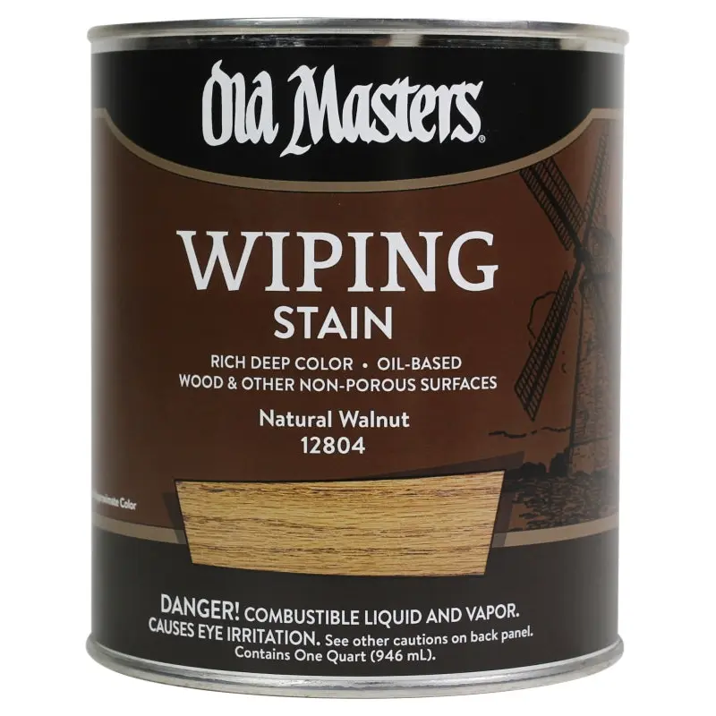 Old Masters 12804 Wiping Stain, Natural Walnut, Liquid, 1 qt, Can