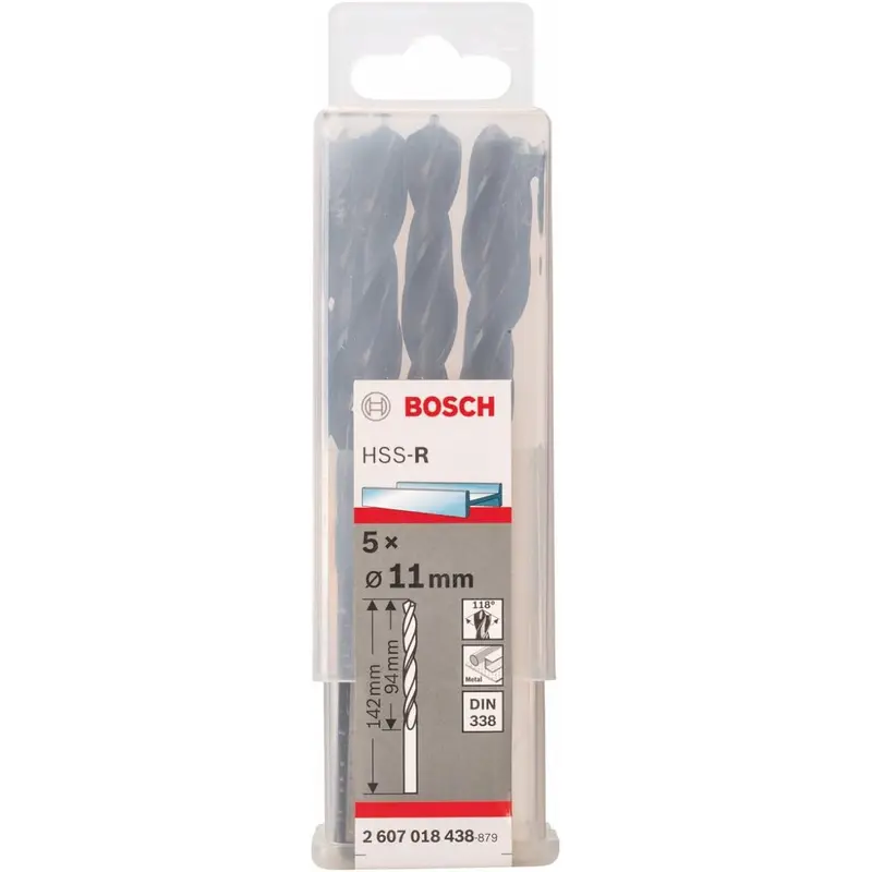 Bosch HSS-R Metal Drill Bit Set 11x94mm 10 Pcs | 2607018438